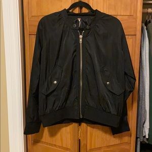 Free People Black Bomber Jacket